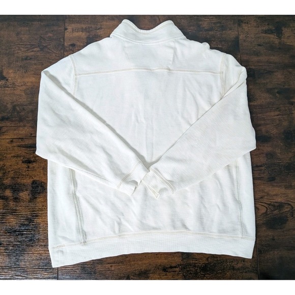Tommy Bahama San Marino 1/4 Zip Pullover XXL Cream Embroidered Marlin w/Stretch - Picture 3 of 12